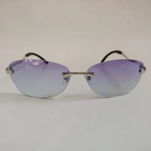 NWT Vintage 90's Rectangle Metal Rimless Fashsion Sunglasses (S. Silver)